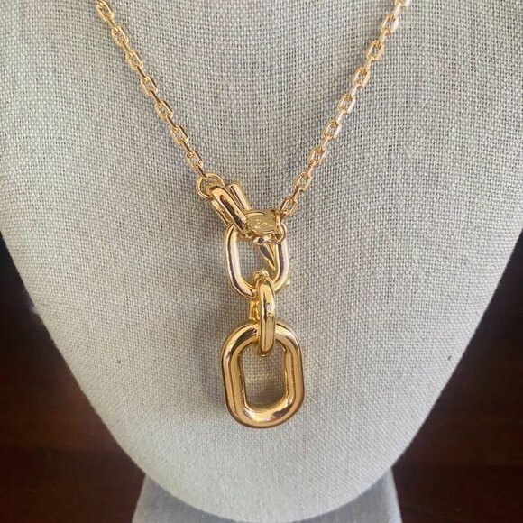 Ann Taylor LOFT Gold Tone Front Toggle Necklace - Picture 3 of 8